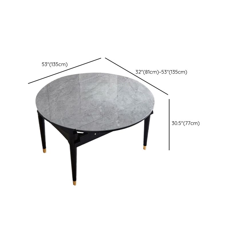 Sintered Stone Dining Table Round Drop-Leaf Dinner Table for Dining Room Clearhalo 'Dining Tables & Seating' 'Dining Tables' 'dining_table' 'furn' 'furn_dining_table' 'Furniture' 'Kitchen & Dining Furniture' 1200x1200_d79b3ca9-a229-4c62-8c26-4352043e7f52
