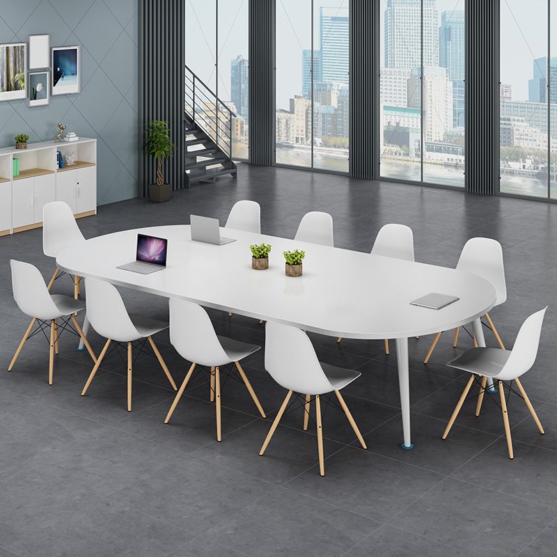 Modern Style Oval Writing Desk Wooden Parsons Base Office Desk Clearhalo 'furn' 'furn_office_desk' 'Furniture' 'furniture_office_desk' 'Office Desks' 'Office Furniture' 'office_desk' 1200x1200_d79c27a1-724d-4ba0-a3f0-f7d67f208839