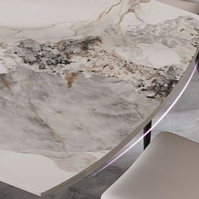 Rectangle Sintered Stone Dining Table Set 1/4/5/7 Pieces Dining Set for Kitchen Clearhalo 'Dining Room Sets' 'Dining Tables & Seating' 'dining_room_set' 'furn' 'furn_dining_room_set' 'Furniture' 'Kitchen & Dining Furniture' 1200x1200_d79c3acf-c41a-473c-9002-346c281d5d41