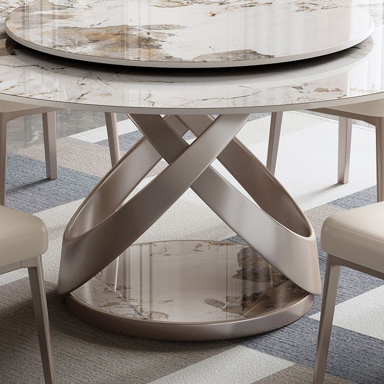 Modern 1/4/5 Pieces Dining Set Round Sintered Stone Dining Table for Dining Room Clearhalo 'Dining Room Sets' 'Dining Tables & Seating' 'dining_room_set' 'furn' 'furn_dining_room_set' 'Furniture' 'furniture_dining_room_set' 'Kitchen & Dining Furniture' 'kitchen&dining_furn' 'kitchen' 1200x1200_d79c9076-255c-414b-9e80-cff33b191b9f