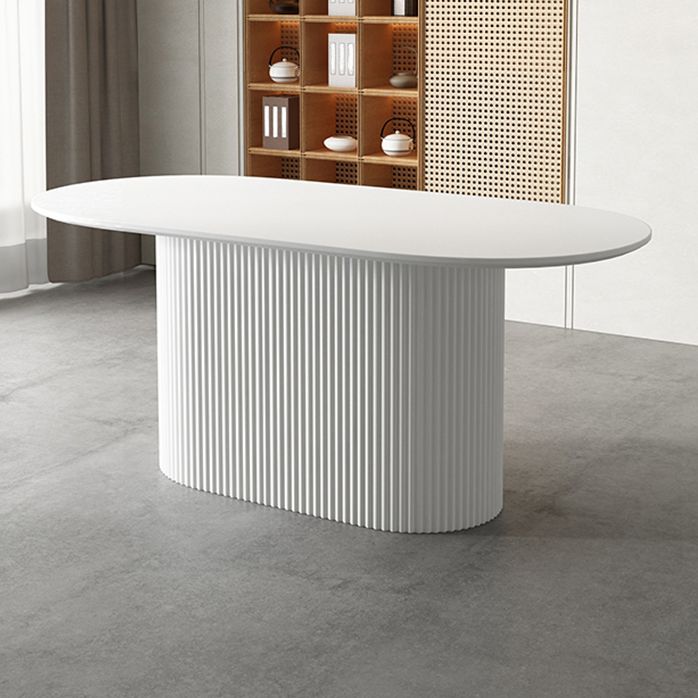 Modern White Top Dining Table Oval Dining Table with Wooden Base Clearhalo ' dining_table' 'Dining Tables & Seating' 'Dining Tables' 'furn' 'furn_dining_table' 'Furniture' 'furniture_dining_table' 'Kitchen & Dining Furniture' 'kitchen&dining_furn' 'kitchen' 'kitchen_dining_table' 1200x1200_d79cab69-49ec-4380-9ce9-4920a083b2b0