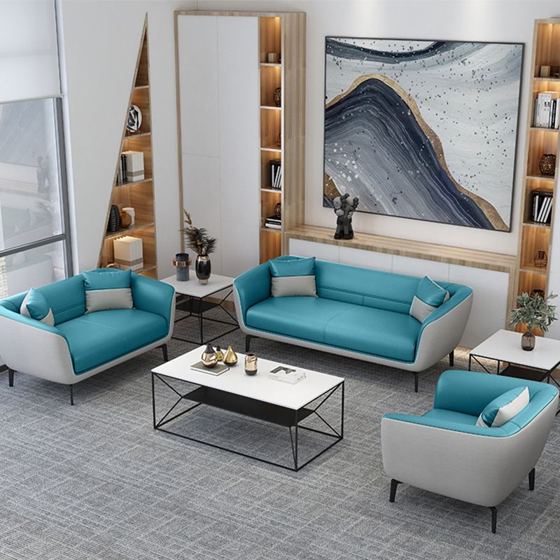 Faux lederen strakke achterbank bank standaard wijd uitlopende armbankbank