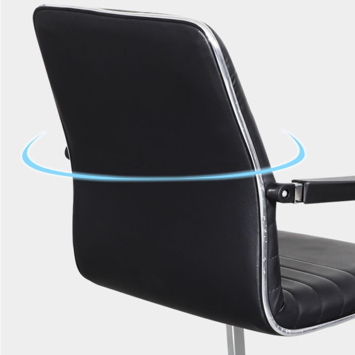 Silla de cuero de la oficina de la oficina de armas fijo contemporánea para la oficina