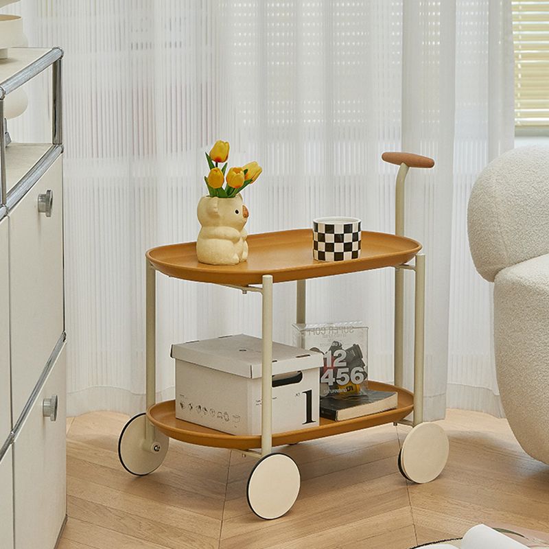 Tapa de la esquina superior de la bandeja con mesa auxiliar de acento de almacenamiento y ruedas