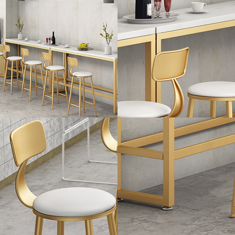 Glam Faux Marble Bar Counter Table Rectangle Bar Counter Table with Metal Legs for Home Clearhalo 'Bar Furniture' 'Bar Tables' 'bar_tables' 'furn' 'furn_bar_tables' 'Furniture' 'Kitchen & Dining Furniture' 1200x1200_d79f1ab2-a1b5-442a-90f0-fcbddcf077b8