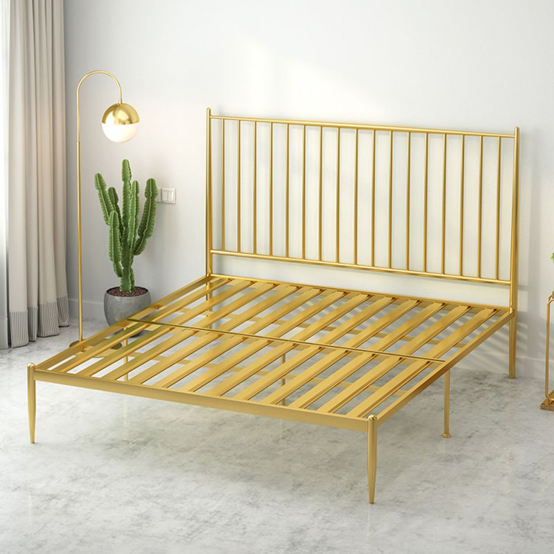 Modern Style Metal Slat Standard Bed with Rectangular Headboard Clearhalo 'Bedroom Furniture' 'Beds' 'furn' 'furn_beds' 'Furniture' 1200x1200_d79f7d56-4447-4ad3-8b9a-548944280f18