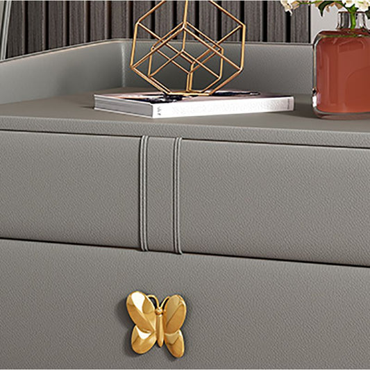 Mesa de noche moderna del gabinete de la cama y de cuero falso, 20 "L x 16" W x 20 "H