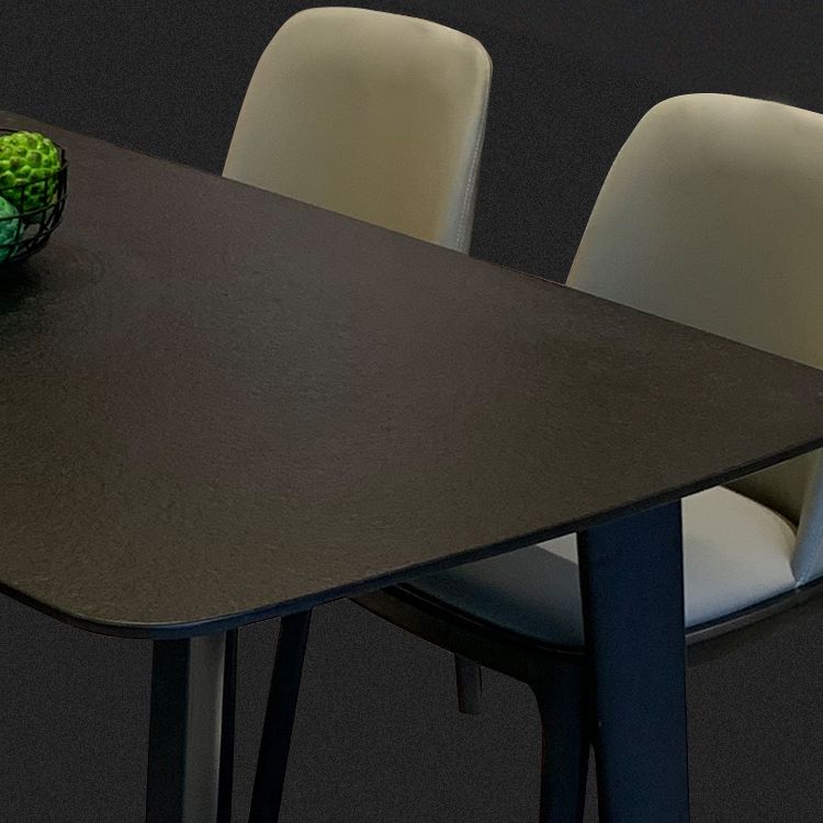 Black Dinette Table with 4 Legs Contemporary Dining Table for Home Clearhalo 'Dining Tables & Seating' 'Dining Tables' 'dining_table' 'furn' 'furn_dining_table' 'Furniture' 'Kitchen & Dining Furniture' 1200x1200_d7a0de38-686b-4844-ac61-9cebf6991d7d