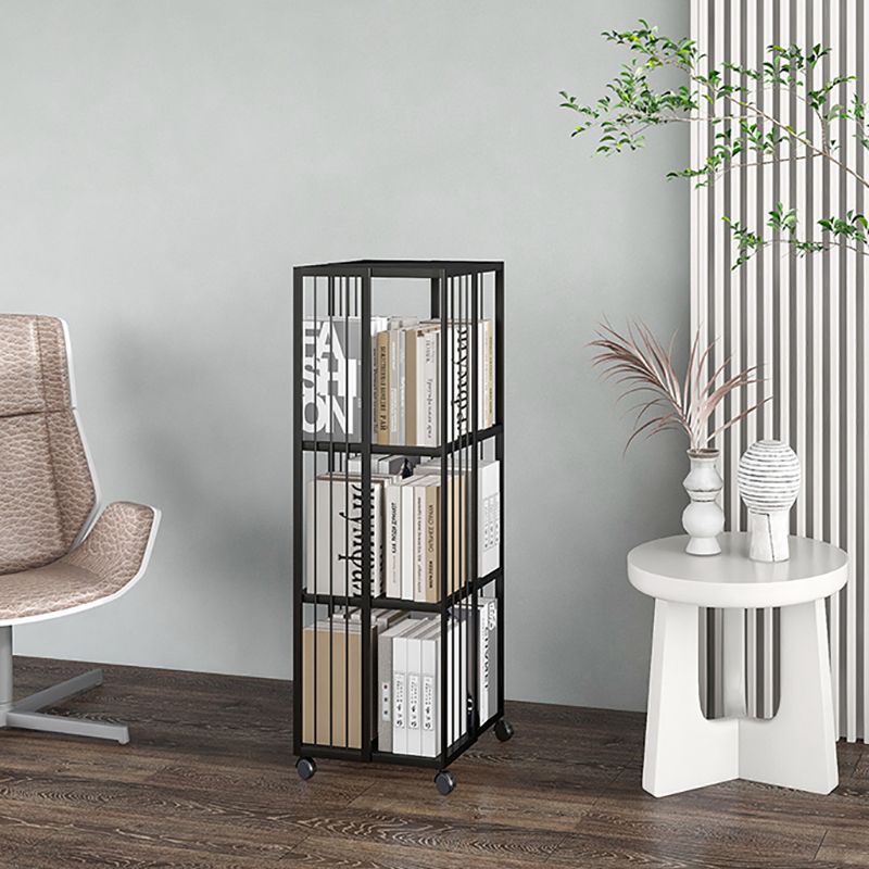 Estante de metal moderno y contemporáneo estantería abierta con una plataforma