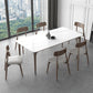 Mid-Century Dinette Table Rectangle Stone Dining Table in White Clearhalo 'Dining Tables & Seating' 'Dining Tables' 'dining_table' 'furn' 'furn_dining_table' 'Furniture' 'Kitchen & Dining Furniture' 1200x1200_d7a2952a-3a48-4752-82db-2543b6e47b10