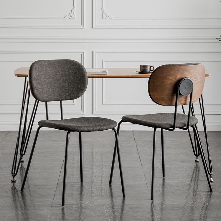 Industrial Style Linen Fabric Dining Chair Open Back Dining Side Armless Chair Clearhalo ' kitchen&dining_furn' 'Dining Chairs' 'Dining Tables & Seating' 'dining_chair' 'furn' 'furn_dining_chair' 'Furniture' 'furniture_dining_chair' 'Kitchen & Dining Furniture' 'kitchen' 1200x1200_d7a41d3c-060f-4f02-a475-dcb104c4ebd9