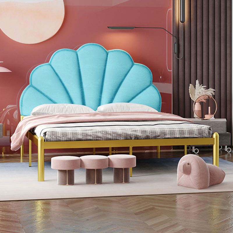 Bidle de lit rembourrée en suède, lit métallique de 47 pouces de haut de 47 pouces de haut