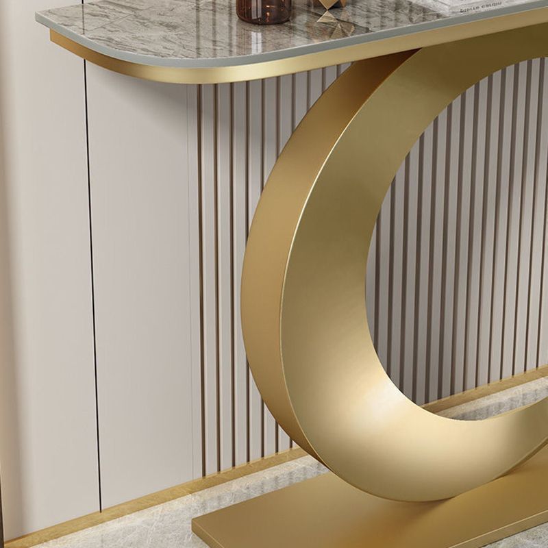Tavolo della console di pietra contemporanea Tavolino console mezza luna per Hall