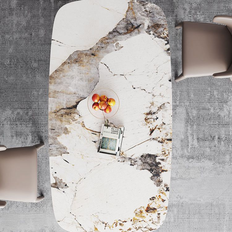 Modern Style Sintered Stone Dining Table with Rectangle Shape Standard Height Table for Home Use Clearhalo 'Dining Room Sets' 'Dining Tables & Seating' 'dining_room_set' 'furn' 'furn_dining_room_set' 'Furniture' 'furniture_dining_room_set' 'Kitchen & Dining Furniture' 'kitchen&dining_furn' 'kitchen' 1200x1200_d7a8618a-856f-4fee-a5e3-8b735458379f