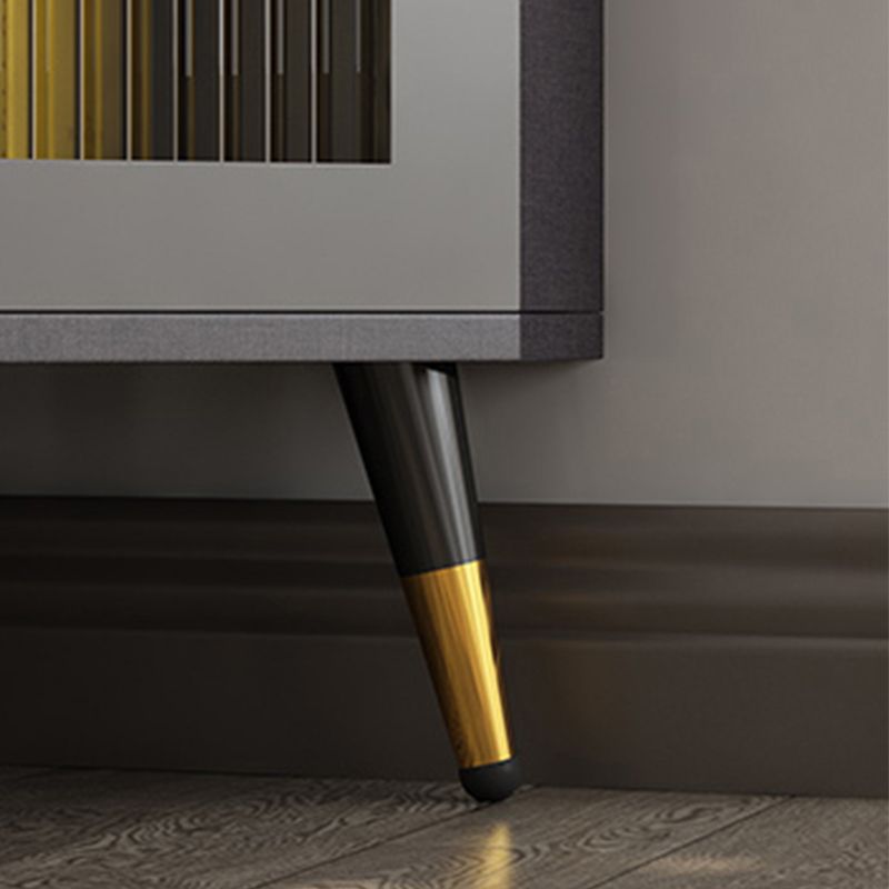 Contemporary Storage Cabinet with Shelf and Glass 2 - Door Cabinet Clearhalo 'Cabinets & Chests' 'cabinets_chests' 'furn' 'furn_cabinets_chests' 'Furniture' 'Living Room Furniture' 1200x1200_d7a98b92-5f09-48b7-a17a-1564592a7301