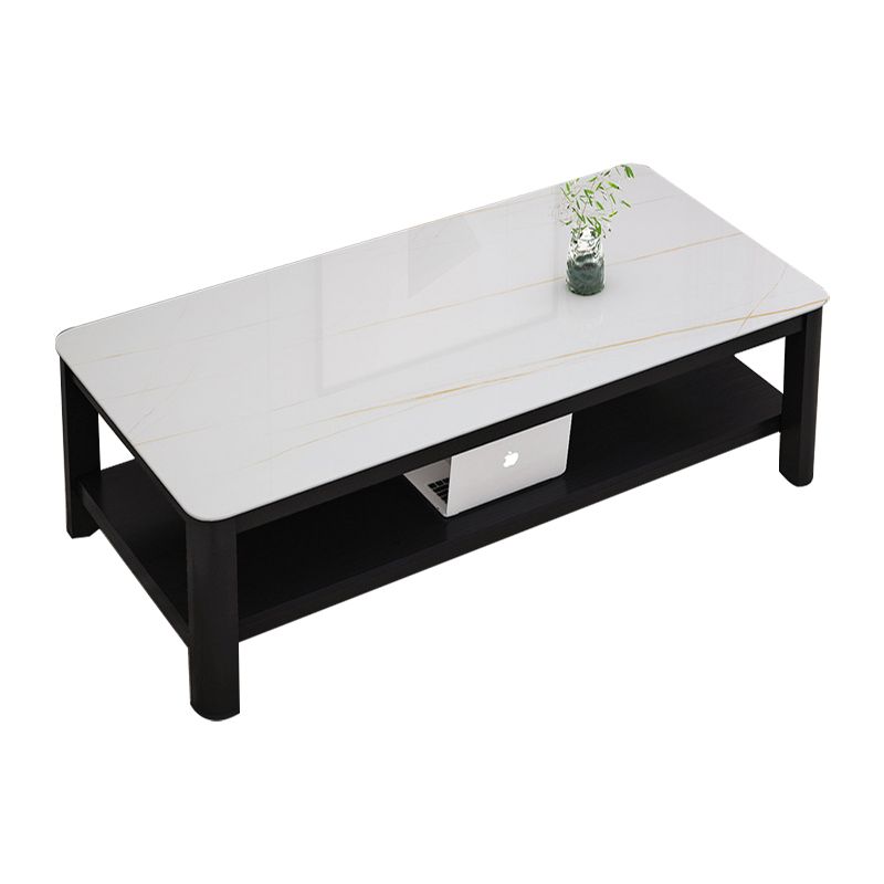 Modern Style White/Black/Grey Rock Rectangular Coffee Table with Slab Top Clearhalo 'Coffee & Accent Tables' 'Coffee Tables' 'coffee_tables' 'Furniture' 'furniture_coffee_tables' 'Living Room Furniture' 1200x1200_d7a9d9bd-6353-491d-bd51-a8567c67f161