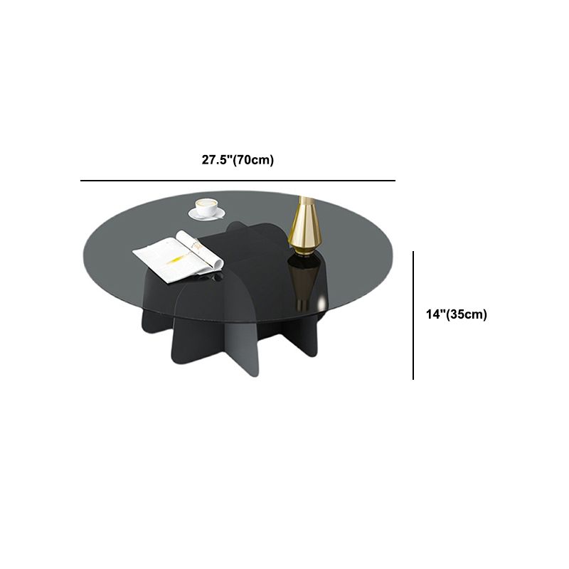 Modern Round Glass Coffee Table Iron Pedestal Cocktail Table Clearhalo 'Coffee & Accent Tables' 'Coffee Tables' 'coffee_tables' 'furn' 'furn_coffee_tables' 'Furniture' 'Living Room Furniture' 1200x1200_d7aa29c0-fe7c-4f04-abd8-613b86df3c1d