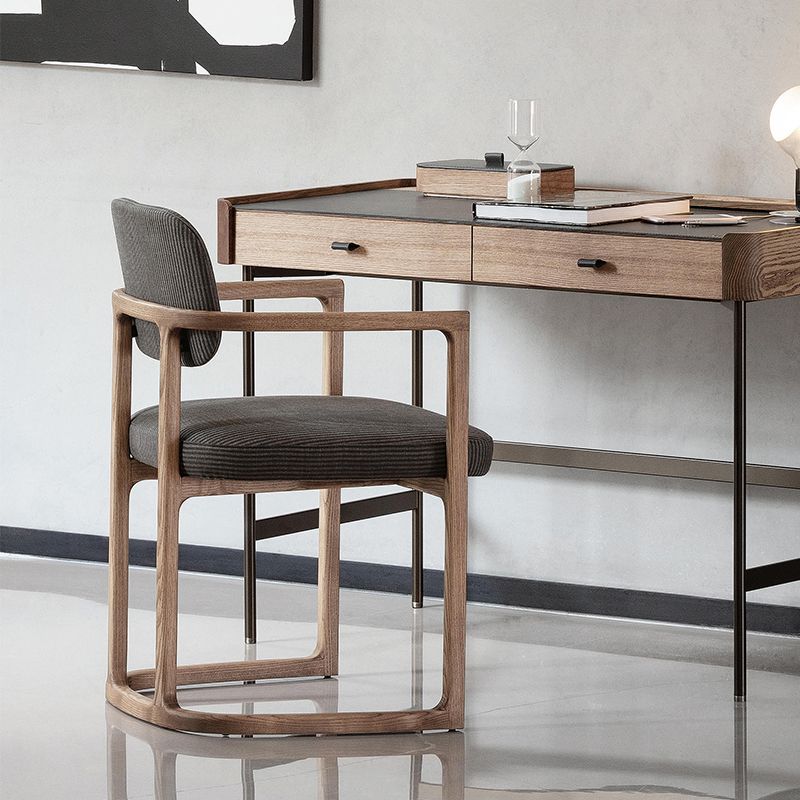 Noordse stijl armstoel massief hout open rug eetkamerstoelen voor eetkamer