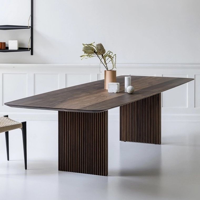 Simplicity Rectangle Dining Table Pine Solid Wood Table with Double Pedestal Clearhalo ' dining_table' 'Dining Tables & Seating' 'Dining Tables' 'furn' 'furn_dining_table' 'Furniture' 'furniture_dining_table' 'Kitchen & Dining Furniture' 'kitchen&dining_furn' 'kitchen' 'kitchen_dining_table' 1200x1200_d7ab8542-c520-4cb4-be32-a158480fe750