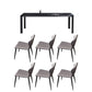 5/7/9 Pcs Modern Stone Rectangle Shape Dinette Table with Armless Chair