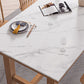White Stone Top Table Set with Wooden Frame 1/2/5 Pieces Modern Dinette Set Clearhalo 'Dining Room Sets' 'Dining Tables & Seating' 'dining_room_set' 'furn' 'furn_dining_room_set' 'Furniture' 'Kitchen & Dining Furniture' 1200x1200_d7ac9653-dd10-4e72-8d4b-bb6eb4293544