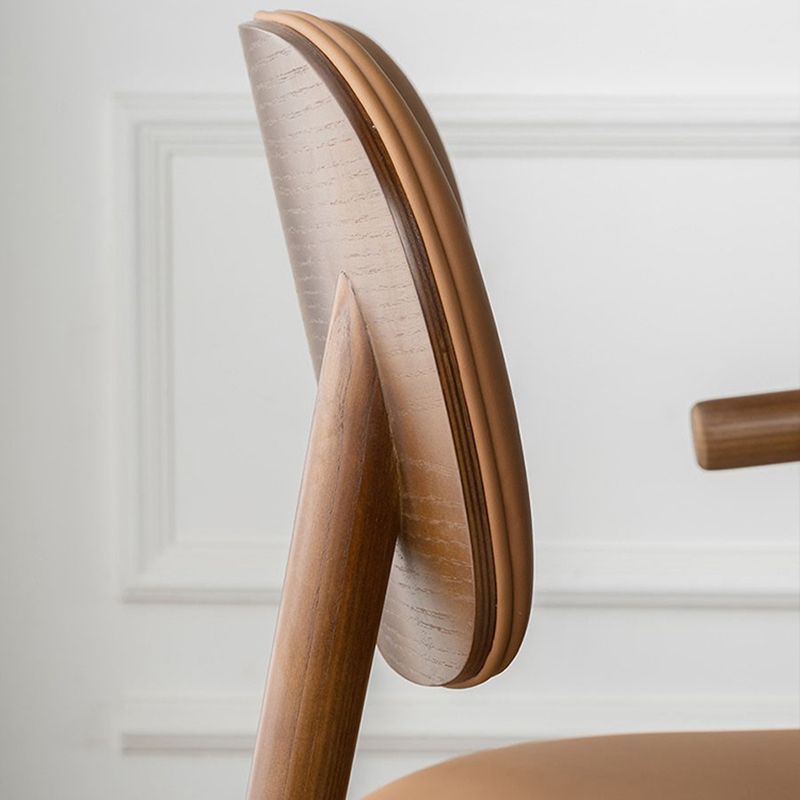 Modern Indoor Upholstered Arm Chair Home Solid Wood Dining Chair
