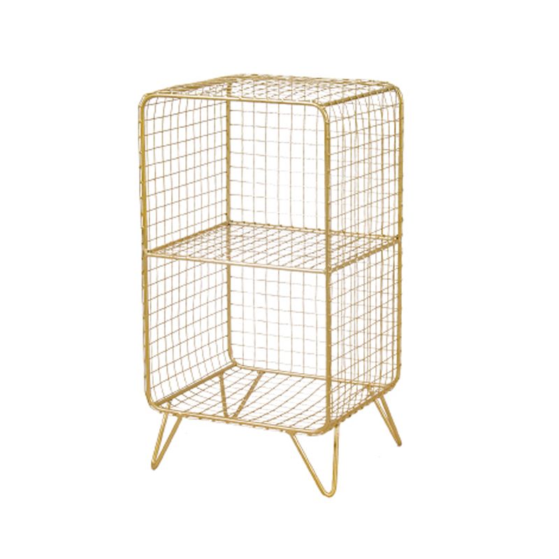 メタルベッドサイドキャビネットグラムアクセントテーブルベッドルーム用のナイトスタンド