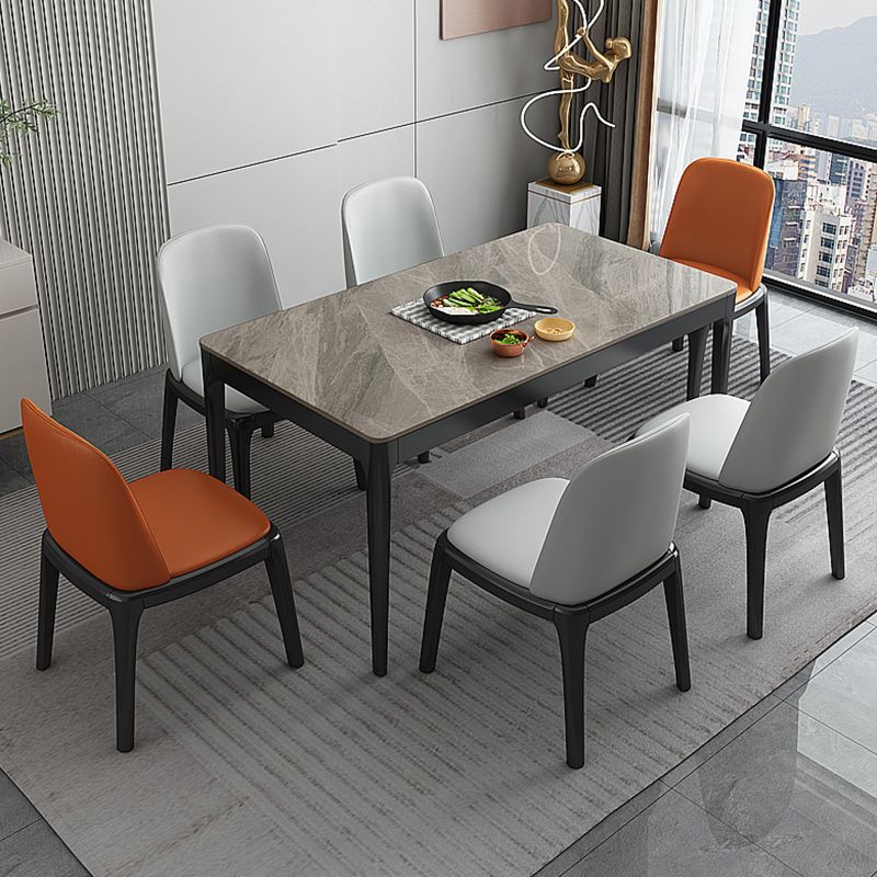 Modern Style 4 Legs Dining Table Three-Color Fixed Table of Sintered Stone Clearhalo ' dining_table' 'Dining Tables & Seating' 'Dining Tables' 'furn' 'furn_dining_table' 'Furniture' 'furniture_dining_table' 'Kitchen & Dining Furniture' 'kitchen&dining_furn' 'kitchen' 'kitchen_dining_table' 1200x1200_d7af0f0d-01cc-444d-aee0-9762e415553a
