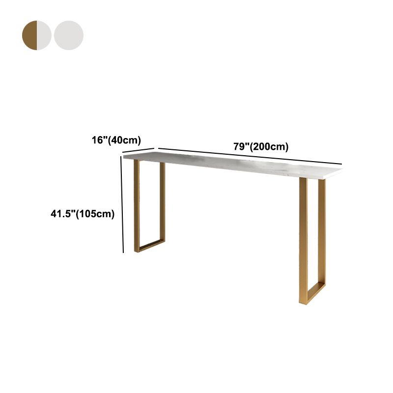 White Glam Style Table in Iron Top and Faux Marble Milk Tea Shop Bar Table Clearhalo 'Bar Furniture' 'Bar Tables' 'bar_tables' 'furn' 'furn_bar_tables' 'Furniture' 'furniture_bar_tables' 'Kitchen & Dining Furniture' 1200x1200_d7af5dd7-f46e-42a7-8cc7-61217fc9fee5