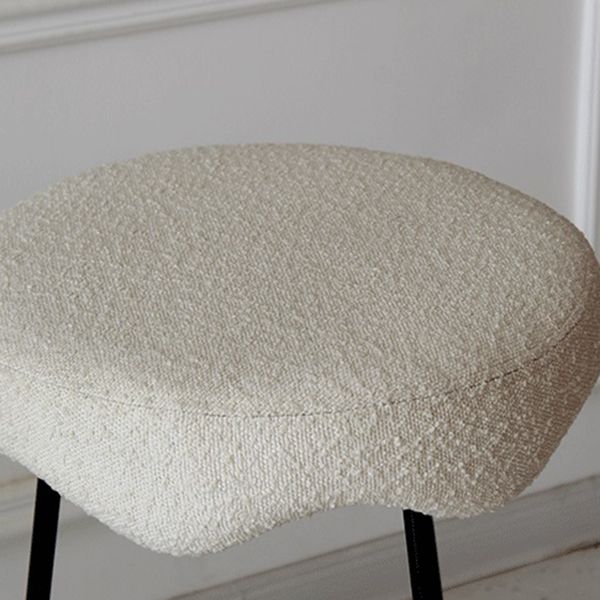 Modern Armless Backless Counter Stool Iron Cafe Bar Stool with Flannel Cushion and Pedal Clearhalo 'Bar Furniture' 'Bar Stools' 'bar_stools' 'furn' 'furn_bar_stools' 'Furniture' 'furniture_bar_stools' 'Kitchen & Dining Furniture' 1200x1200_d7af7987-12f1-4dc8-ab76-6f1e832205a6