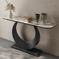 Modern Console Table Stone Half Moon End Table , 11.81-inch Wide