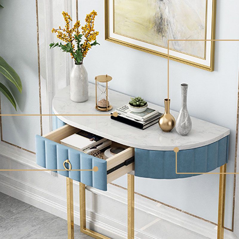 Console in marmo glam Tabella 14 "W Half Moon Console Accent Table per Hall