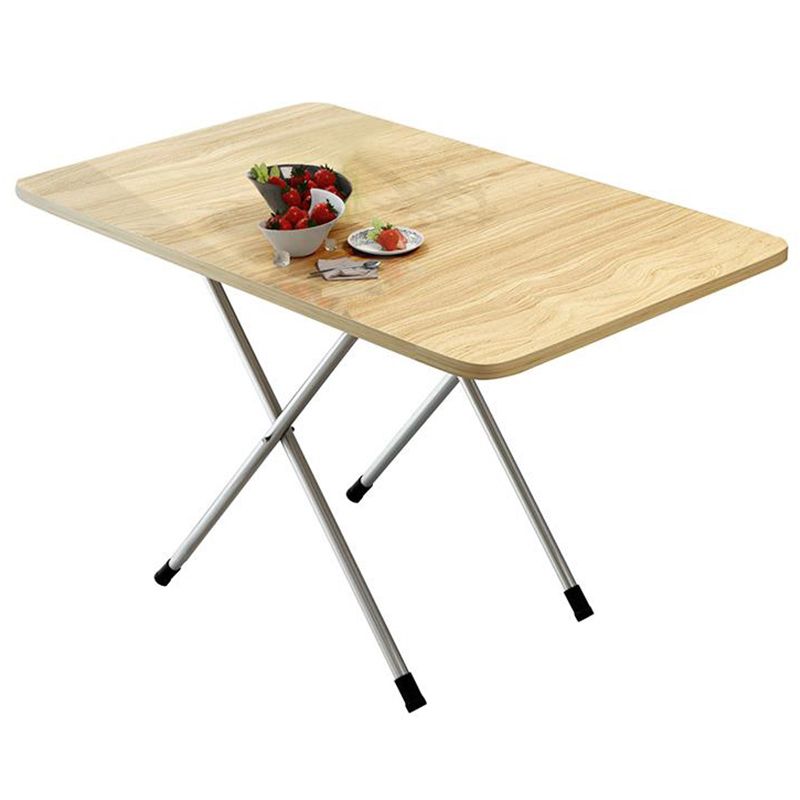 Tavolo in metallo e legno 31,5 "L tavolo da pranzo rettangolare in stile moderno di metà secolo