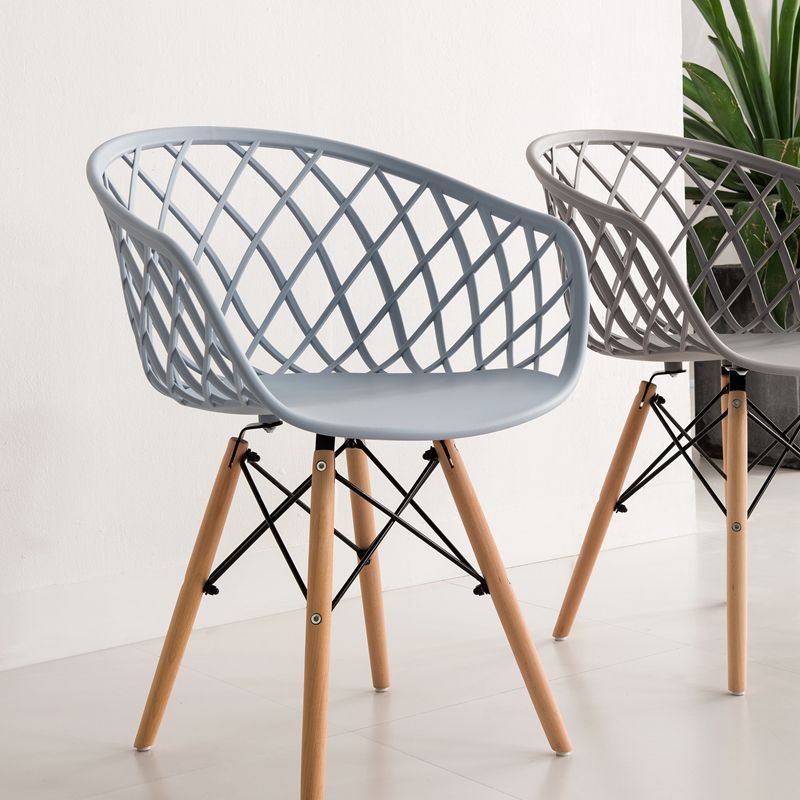 Contemporary Plastic Dining Armless Chair Cross Back Side Chair Clearhalo 'Dining Chairs' 'Dining Tables & Seating' 'dining_chair' 'Furniture' 'furniture_dining_chair' 'Kitchen & Dining Furniture' 1200x1200_d7aff2fa-bf32-4c88-a5de-4d8a4d33e289