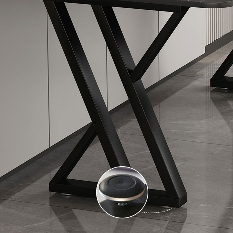 Bureau d'écriture en pierre industrielle bureau de bureau rectangulaire pour la maison