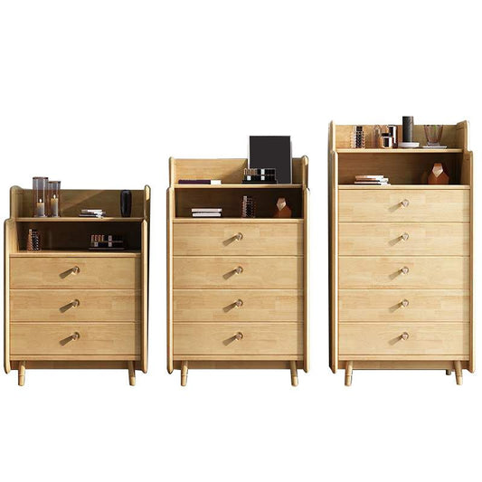 Glam Vertical Solid Wood Storage Chest Bedroom Chest with Drawers