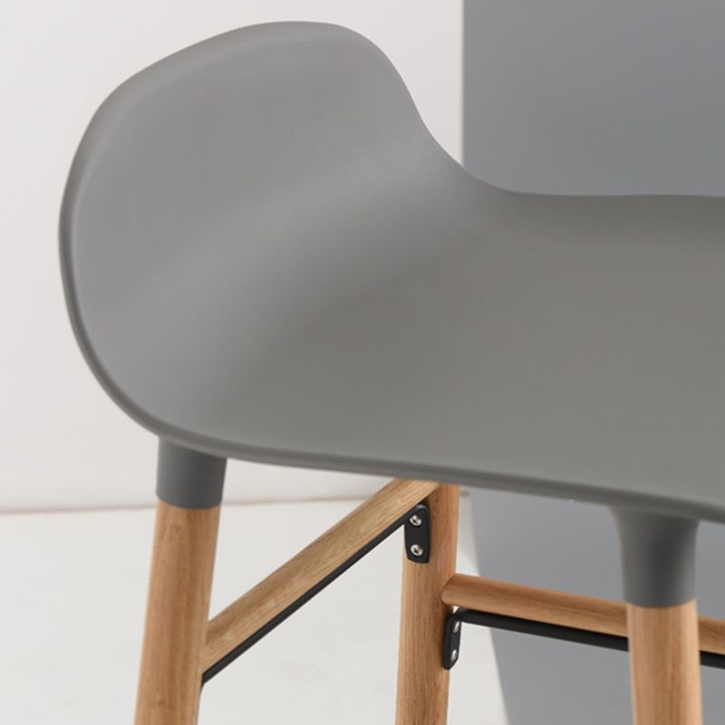 Modern Counter Bar Stool Backrest Plastic Bar Stool with Footrest and Wood Base Clearhalo 'Bar Furniture' 'Bar Stools' 'bar_stools' 'furn' 'furn_bar_stools' 'furniture_bar_stools' 'Kitchen & Dining Furniture' 'kitchen&dining_furn' 'kitchen' 'kitchen_furn' Furniture' 1200x1200_d7b18631-892a-4a5d-a884-2e0e76f93525