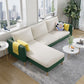 Scandinavian 30.7 " H Faux Leather Square Arm Sofa & Chaise with storage