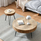 Iron 4 Legs Cocktail Table Scandinavian Round Wooden Coffee Table for Home Clearhalo 'Coffee & Accent Tables' 'Coffee Tables' 'coffee_tables' 'furn' 'furn_coffee_tables' 'Furniture' 'Living Room Furniture' 1200x1200_d7b2b627-6be0-4d4c-adde-852c0cd8b234