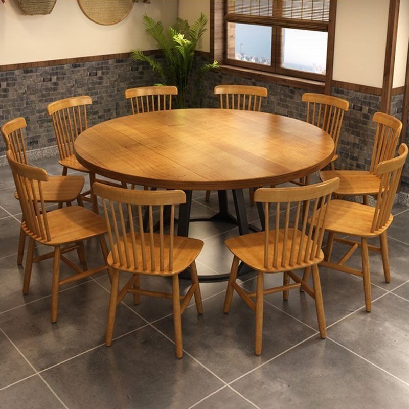 Round Dining Table Set with Wooden Chairs 1/2/5/11 Pcs Modern Solid Wood Dining Set Clearhalo 'Dining Room Sets' 'Dining Tables & Seating' 'dining_room_set' 'furn' 'furn_dining_room_set' 'Furniture' 'Kitchen & Dining Furniture' 1200x1200_d7b37f5c-cdf5-4efe-a977-bde2112fb5e2