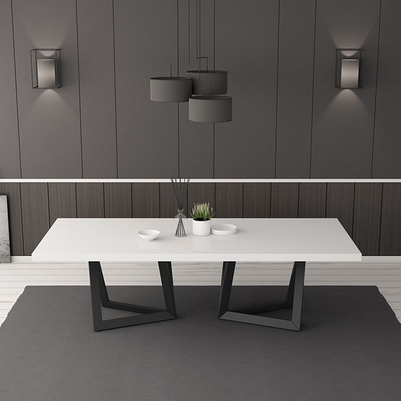 Rectangle Double Pedestal Luxury Style Dining Table Fixed Table with Solid Wood Clearhalo ' dining_table' 'Dining Tables & Seating' 'Dining Tables' 'furn' 'furn_dining_table' 'Furniture' 'furniture_dining_table' 'Kitchen & Dining Furniture' 'kitchen&dining_furn' 'kitchen' 'kitchen_dining_table' 1200x1200_d7b53bd7-048a-4ed4-b3c3-dc39f493babe