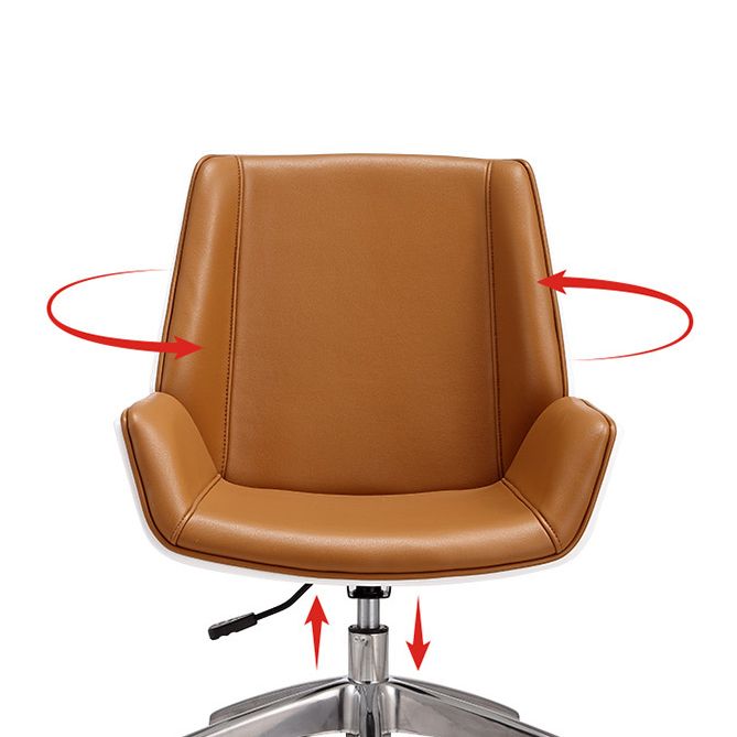 Modern Leather Task Chair Mid-Back Adjustable Swivel Office Chair Clearhalo 'furn' 'furn_office_chair' 'Furniture' 'furniture_office_chair' 'Office Chairs' 'Office Furniture' 'office_chair' 1200x1200_d7b5873a-2571-4c11-8098-3341ff4bf820