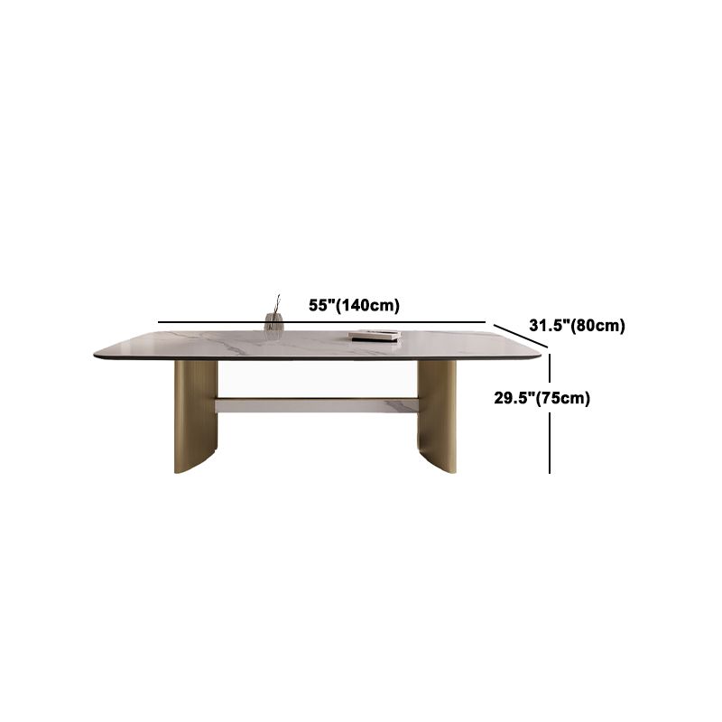 Set da tavolo rettangolare in pietra sinterizzata stile nordico glam Set da pranzo da 1/4/5/7 pezzi per la casa