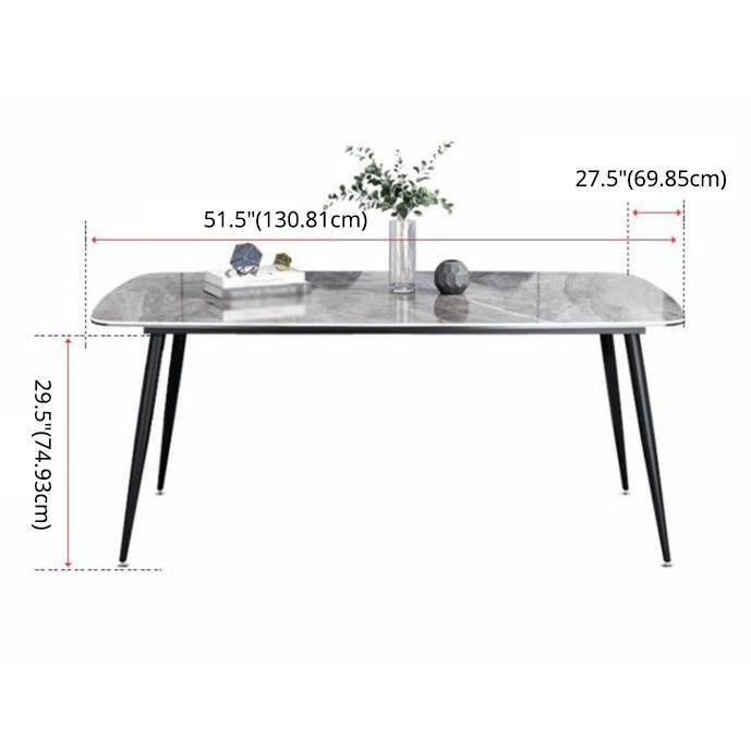 Modern Gray Standard Dining Set Rectangle Shape Sintered Stone Dining Set with 4 Legs Table Clearhalo 'Dining Room Sets' 'Dining Tables & Seating' 'dining_room_set' 'furn' 'furn_dining_room_set' 'Furniture' 'furniture_dining_room_set' 'Kitchen & Dining Furniture' 'kitchen&dining_furn' 'kitchen' 1200x1200_d7b8df0e-380f-4162-857f-8bc64b54f87e