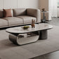 Elliptical Slate Top Coffee Table 1 -shelf Glam Cocktail Table with 1 - Drawer