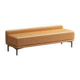 Genuine Leather Low-Back Bedroom Bench Modern 20"H Seating Bench with 4 Metal Legs Clearhalo 'Benches' 'Chairs & Seating' 'furn' 'furn_benches' 'Furniture' 'Living Room Furniture' 1200x1200_d7baa584-92ff-4242-896f-e08d2841e6c7