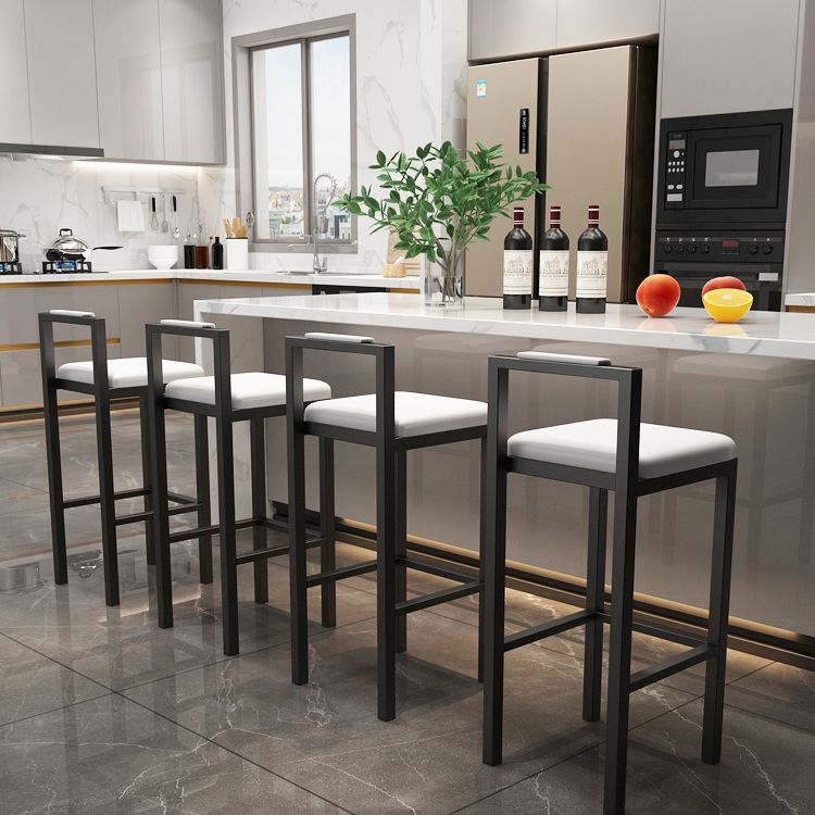 Contemporary Footrest Upholstered Home Stool Matte Finish Low Back Barstool Clearhalo 'Bar Furniture' 'Bar Stools' 'bar_stools' 'furn' 'furn_bar_stools' 'Furniture' 'furniture_bar_stools' 'Kitchen & Dining Furniture' 1200x1200_d7bad96e-59d4-4d45-a5fa-1f9e71795bc6
