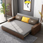 Solid Wood Farmhouse Removable Futon Sofa Bed in Brown with Storage