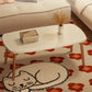 Modernistic Wooden Coffee Table Elliptical 4 Legs Cocktail Table