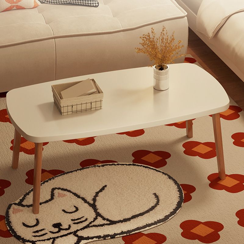 Modernistic Wooden Coffee Table Elliptical 4 Legs Cocktail Table